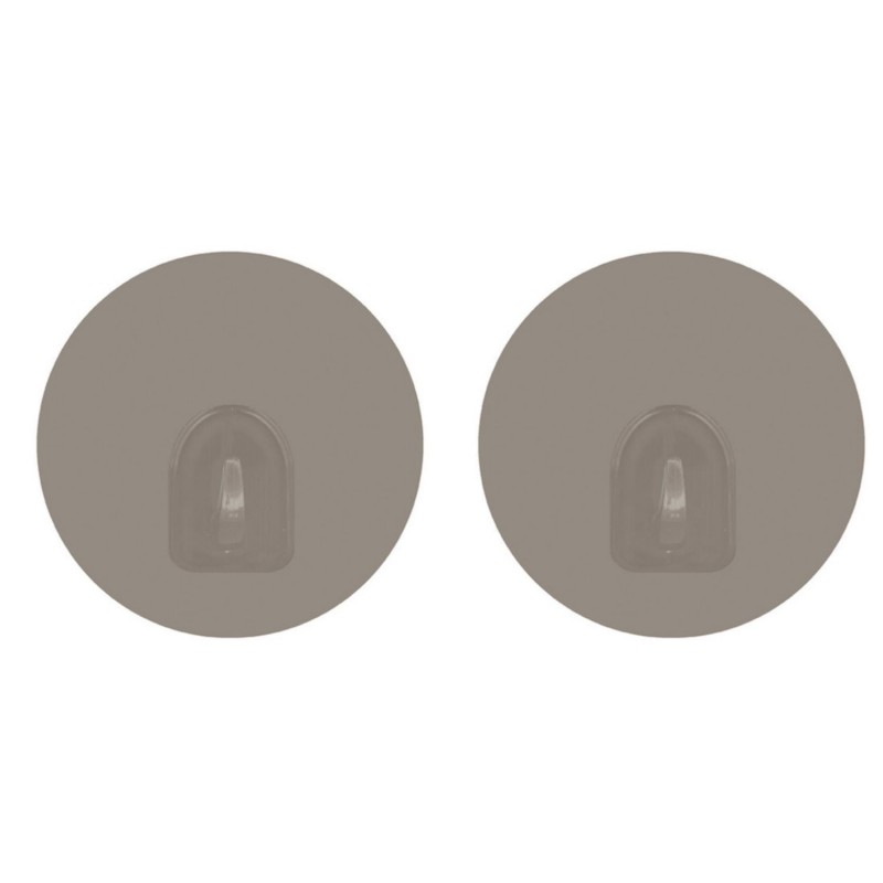 spirella Lot de 2 crochets rond muraux repositionnables Beige MSV