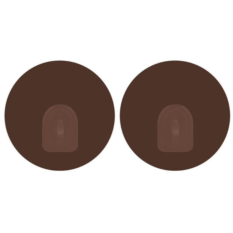 spirella Lot de 2 crochets rond muraux repositionnables Chocolat MSV