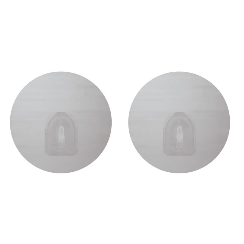 spirella Lot de 2 crochets rond muraux repositionnables effet inox MSV