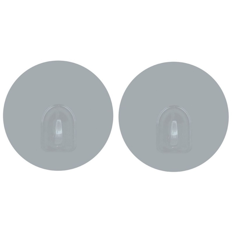 spirella Lot de 2 crochets rond muraux repositionnables Gris clair MSV
