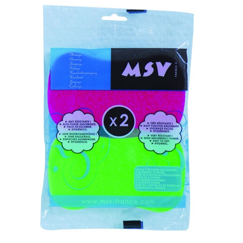 Spirella Lot De 2 éponges à  Récurer Double Face MSV