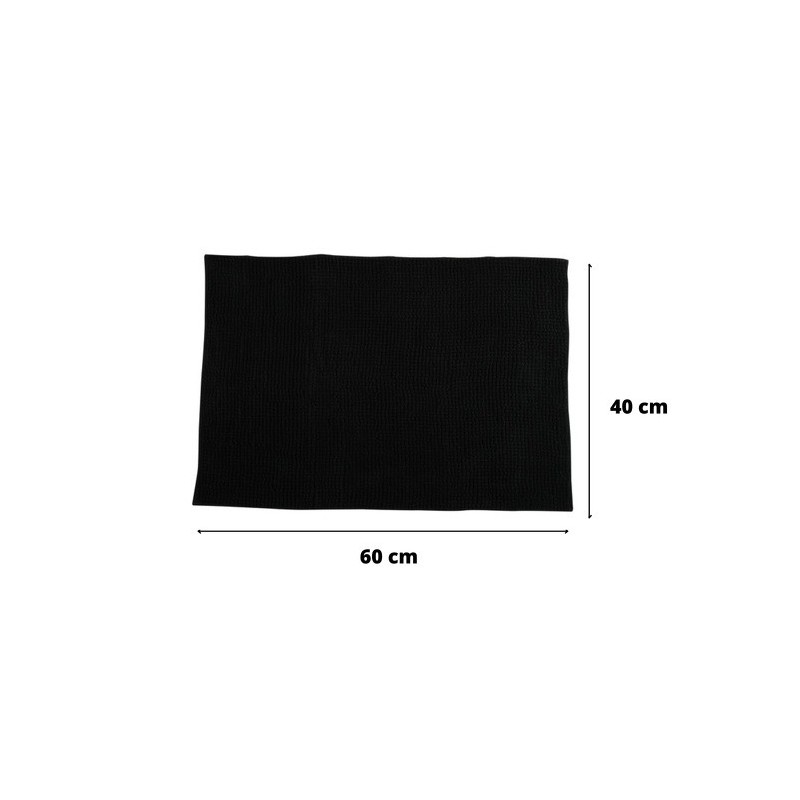 Spirella Lot De 2 Tapis De Bain CHENILLE 40x60 Noir MSV