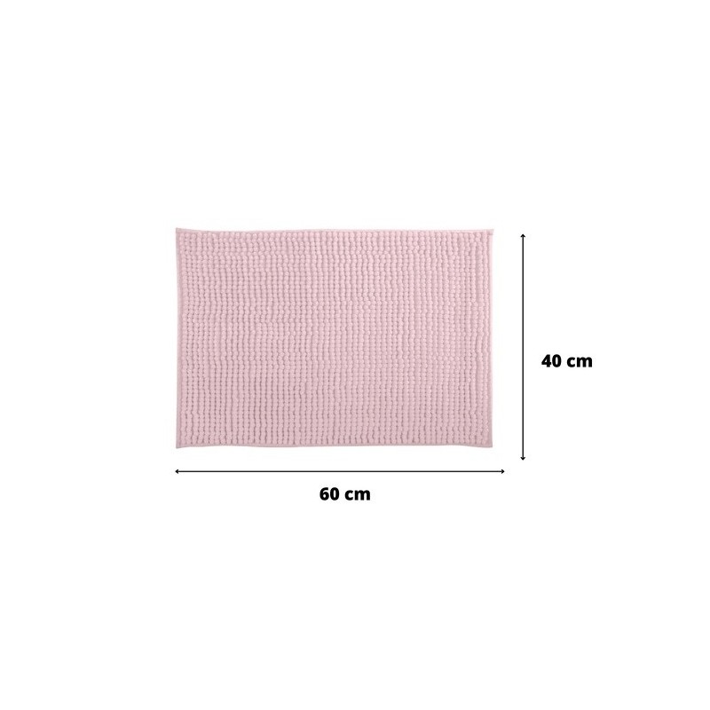 Spirella Lot De 2 Tapis De Bain CHENILLE 40x60 Rose Pastel MSV