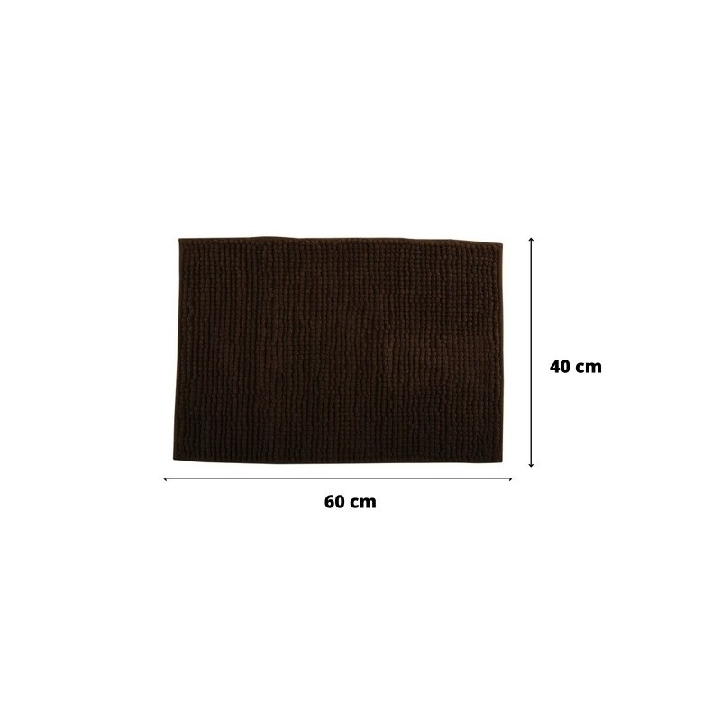Spirella Lot De 2 Tapis De Bain CHENILLE 40x60cm Chocolat MSV