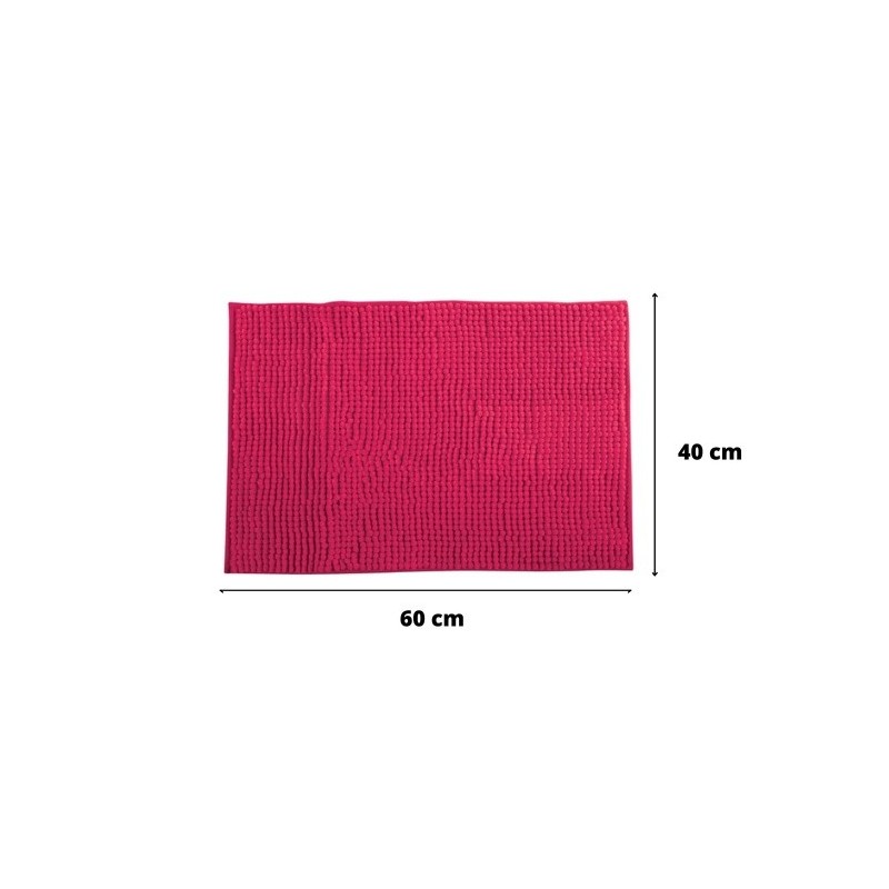 Spirella Lot De 2 Tapis De Bain CHENILLE 40x60cm Fuschia MSV
