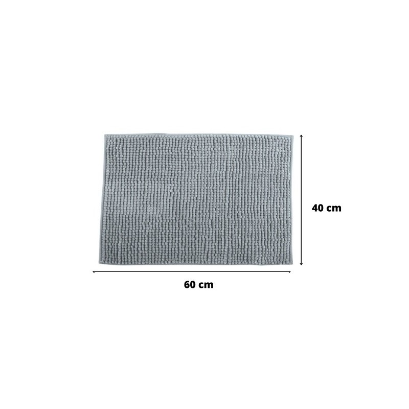 Spirella Lot De 2 Tapis De Bain CHENILLE 40x60cm Gris Clair MSV