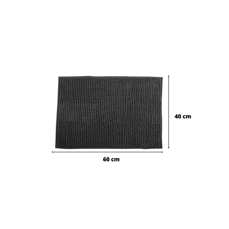 Spirella Lot De 2 Tapis De Bain CHENILLE 40x60cm Gris Foncé MSV