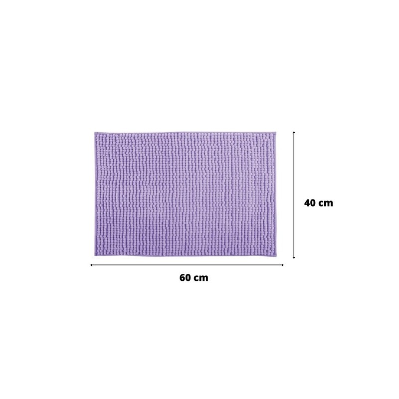 Spirella Lot De 2 Tapis De Bain CHENILLE 40x60cm Lavande MSV