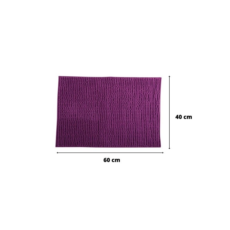 Spirella Lot De 2 Tapis De Bain CHENILLE 40x60cm Violet MSV