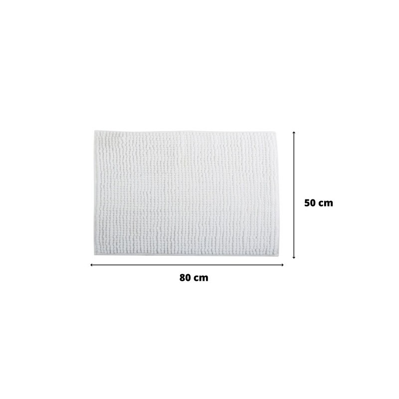 Spirella Lot De 2 Tapis De Bain CHENILLE 50x80 Blanc MSV