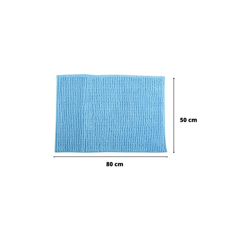 Spirella Lot De 2 Tapis De Bain CHENILLE 50x80 Bleu Clair MSV