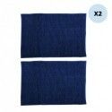 Spirella Lot De 2 Tapis De Bain CHENILLE 50x80 Bleu Foncé MSV