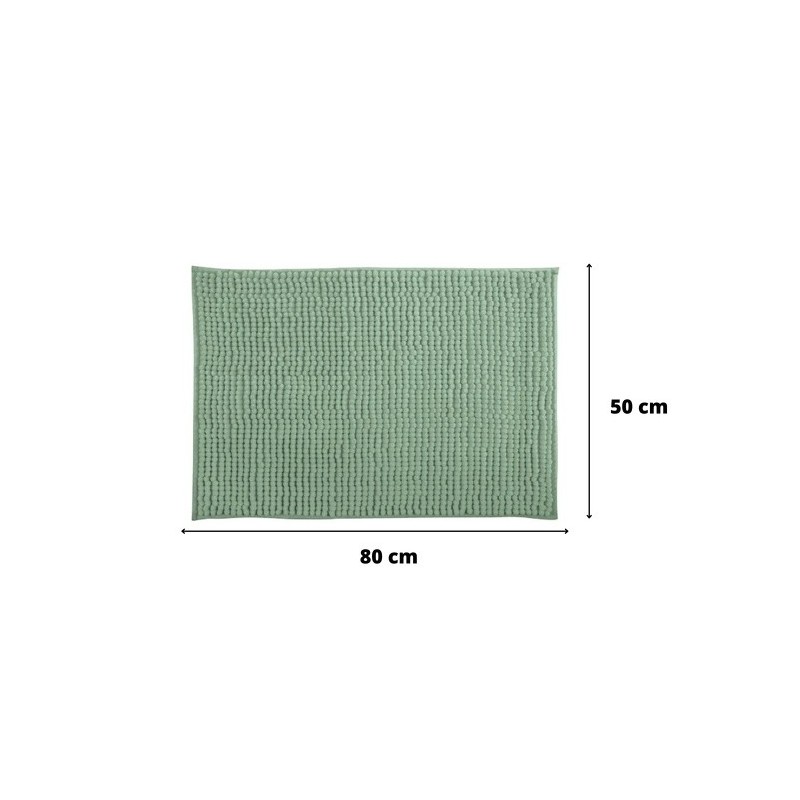 Spirella Lot De 2 Tapis De Bain CHENILLE 50x80 Vert Basil MSV