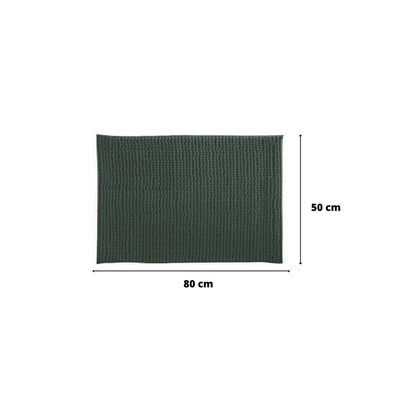 Spirella Lot De 2 Tapis De Bain CHENILLE 50x80 Vert Foncé MSV