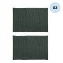 Spirella Lot De 2 Tapis De Bain CHENILLE 50x80 Vert Foncé MSV