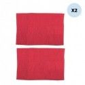 Spirella Lot De 2 Tapis De Bain Microfibre CHENILLE 450x80cm Rouge MSV