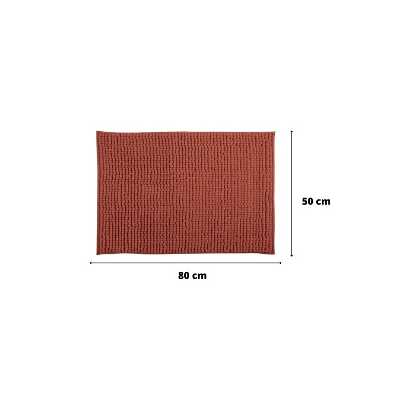 Spirella Lot De 2 Tapis De Bain Microfibre CHENILLE 50x80cm Terracotta MSV
