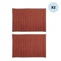 Spirella Lot De 2 Tapis De Bain Microfibre CHENILLE 50x80cm Terracotta MSV