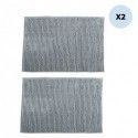Spirella Lot De 2 Tapis De Bain Microfibre CHENILLE 50x80cm Gris Clair MSV