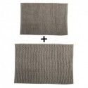 Spirella Lot De 2 Tapis De Bain Microfibre CHENILLE Beige 40x60 Et 60x90cm MSV