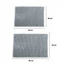 Spirella Lot De 2 Tapis De Bain Microfibre CHENILLE Gris Clair 40x60 Et 60x90cm MSV