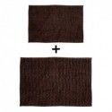 Spirella Lot De 2 Tapis De Bain Microfibre CHENILLE Marron 40x60 Et 60x90cm MSV