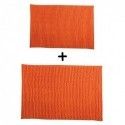 Spirella Lot De 2 Tapis De Bain Microfibre CHENILLE Orange 40x60 Et 60x90cm MSV