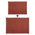 Spirella Lot De 2 Tapis De Bain Microfibre CHENILLE Terracotta 40x60 Et 60x90cm MSV