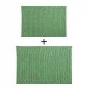 Spirella Lot De 2 Tapis De Bain Microfibre CHENILLE Vert Basil 40x60 Et 60x90cm MSV