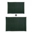 Spirella Lot De 2 Tapis De Bain Microfibre CHENILLE Vert Foncé 40x60 Et 60x90cm MSV