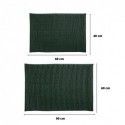 Spirella Lot De 2 Tapis De Bain Microfibre CHENILLE Vert Foncé 40x60 Et 60x90cm MSV