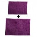 Spirella Lot De 2 Tapis De Bain Microfibre CHENILLE Violet 40x60 Et 60x90cm MSV