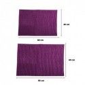 Spirella Lot De 2 Tapis De Bain Microfibre CHENILLE Violet 40x60 Et 60x90cm MSV
