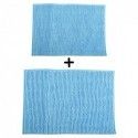 Spirella Lot De 2 Tapis Microfibre CHENILLE Bleu Clair MSV
