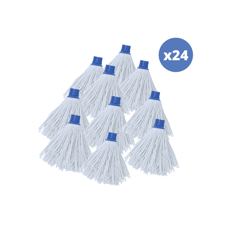 spirella Lot de 24 franges à  serpillière de rechange en coton 150gr Blanc