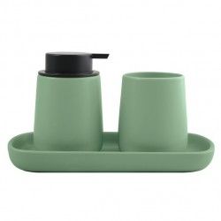 Spirella Lot De 3 Accessoires De Salle De Bain En Céramique MAONIE Vert Basil MSV