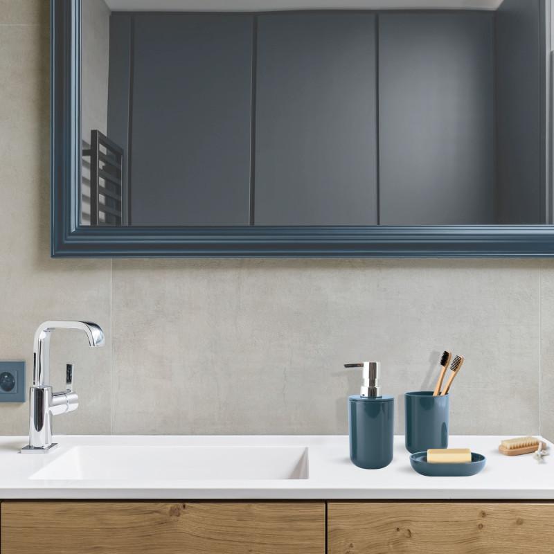 Spirella Lot De 3 Accessoires De Salle De Bain INAGUA Bleu Pétrole MSV