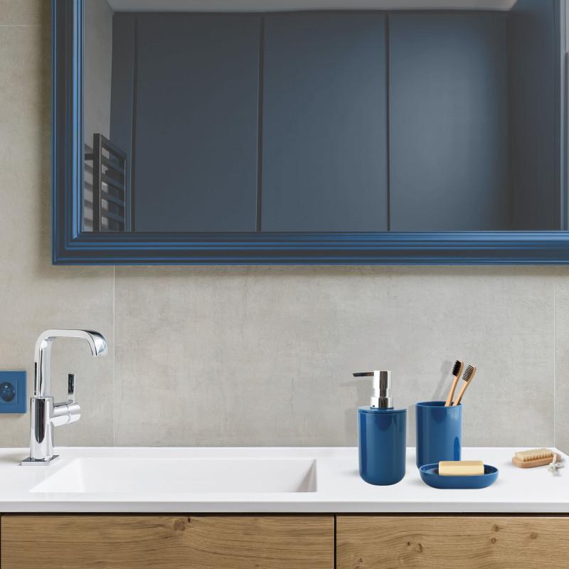 Spirella Lot De 3 Accessoires De Salle De Bain INAGUA Bleu Marine MSV