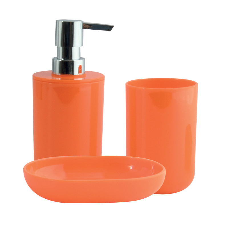 spirella Lot de 3 accessoires de salle de bain INAGUA Orange MSV