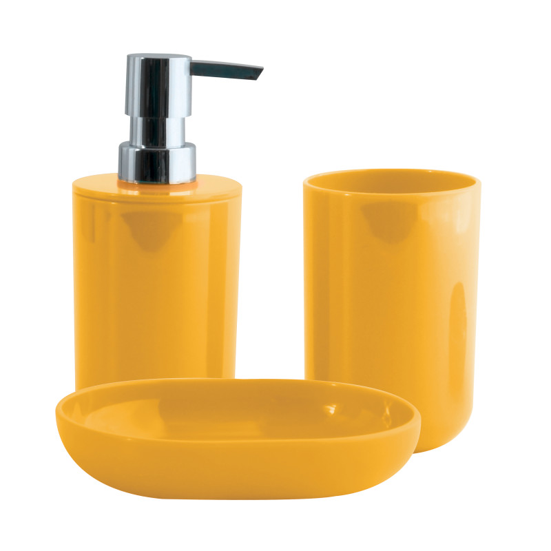 spirella Lot de 3 accessoires de salle de bain INAGUA Safran MSV