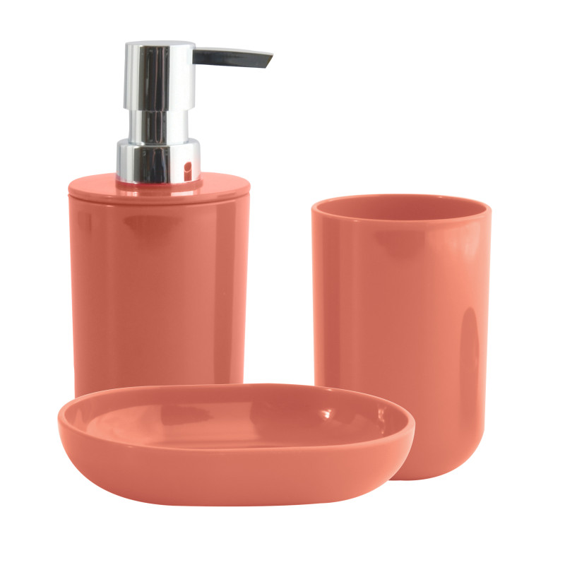 spirella Lot de 3 accessoires de salle de bain INAGUA Terracotta MSV
