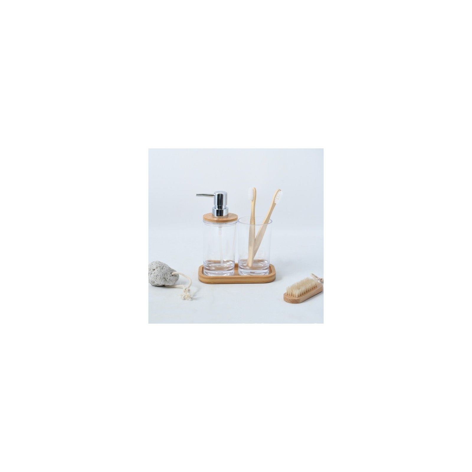 Spirella Lot De 3 Accessoires De Salle De Bain MATEA Transparent MSV