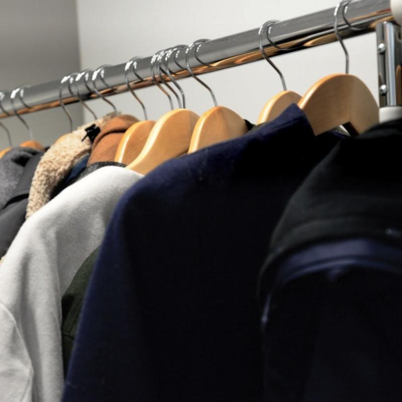 Spirella Lot De 36 Cintres En Bois à Tête En Métal Chromé Pivotante MSV