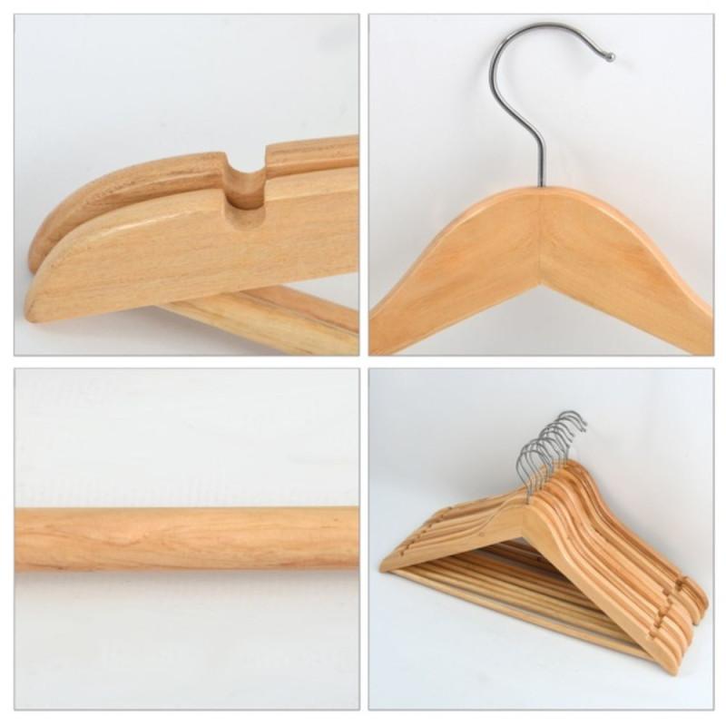 Spirella Lot De 36 Cintres En Bois à Tête En Métal Chromé Pivotante MSV