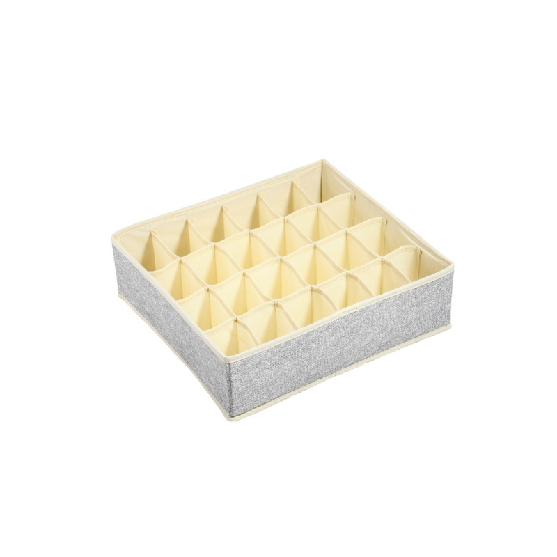 Spirella Lot De 4 Boîtes Tiroir De Rangement Micrcoaéré Et Respirant Avec Compartiments Gris MSV