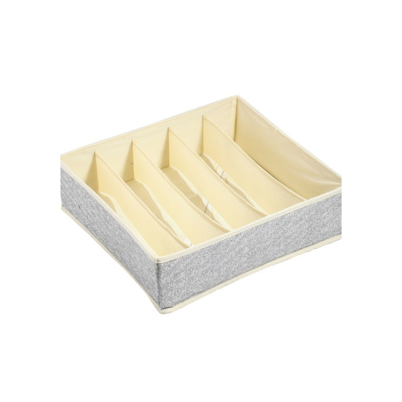 Spirella Lot De 4 Boîtes Tiroir De Rangement Micrcoaéré Et Respirant Avec Compartiments Gris MSV