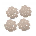 Spirella Lot De 4 Tapis Antiderapants De Douche Ou Baignoire PVC GALETS 12x13cm Beige MSV