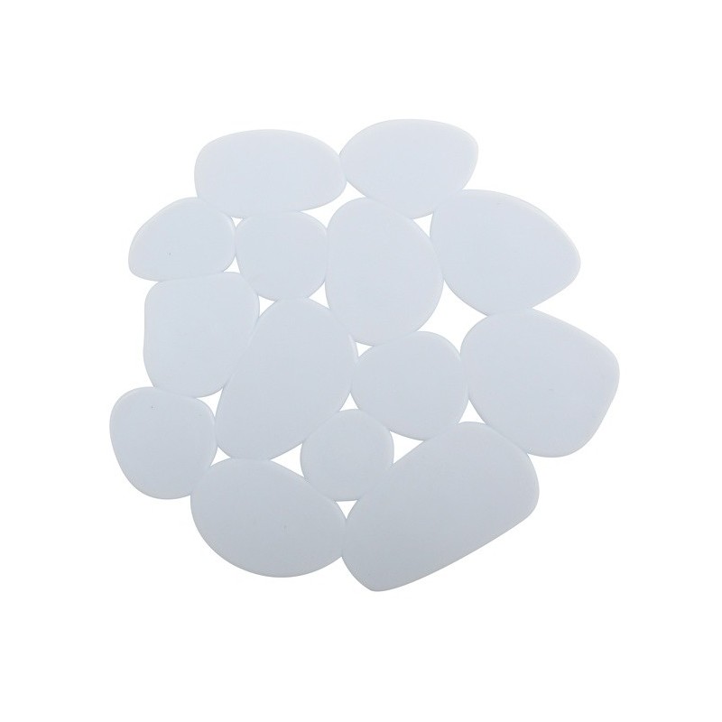 Spirella Lot De 4 Tapis Antiderapants De Douche Ou Baignoire PVC GALETS 12x13cm Blanc MSV