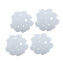 Spirella Lot De 4 Tapis Antiderapants De Douche Ou Baignoire PVC GALETS 12x13cm Blanc MSV