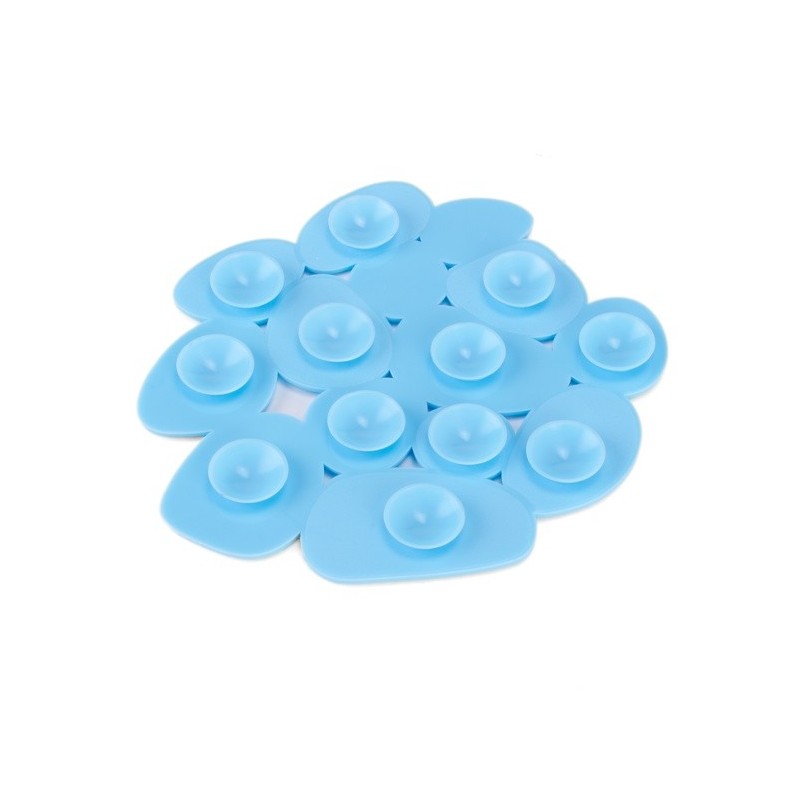 Spirella Lot De 4 Tapis Antiderapants De Douche Ou Baignoire PVC GALETS 12x13cm Bleu Ciel MSV